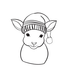 cute sheep animal character vector illustration design