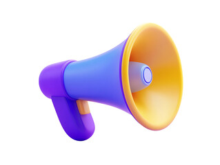 a blue and yellow megaphone
