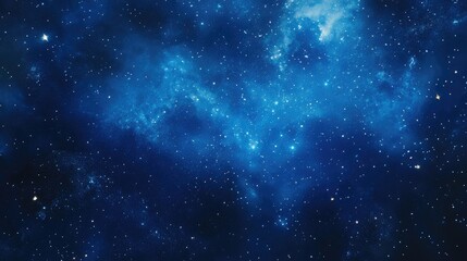 Naklejka premium Brilliant fireworks illuminate a deep blue starry evening sky Perfect for celebrations and creative projects with ample space for design and text