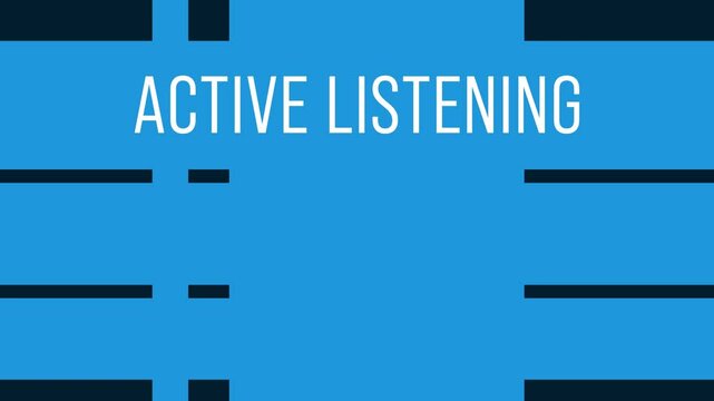 Active Listening Blue Lines moving Dots Circular Rotating Text 