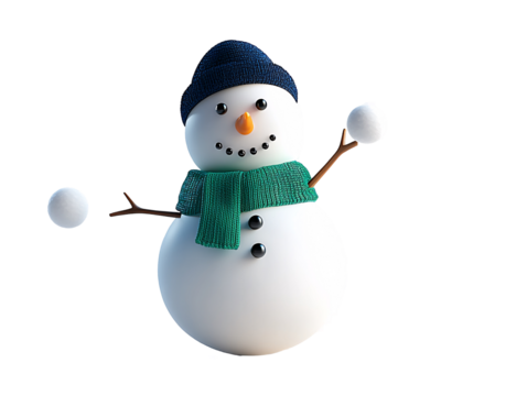 a snowman with a hat and scarf