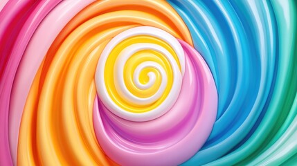 A vibrant display of colorful candy swirls laid out flat offering cheerful visuals and plenty of empty space for flexible design applications