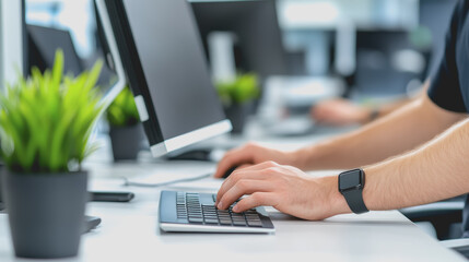 Casual Office Environment with Blurred Background