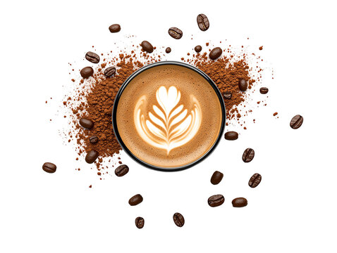 a cup of coffee with a latte art on top
