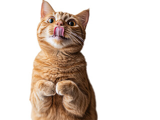 a cat licking its paw