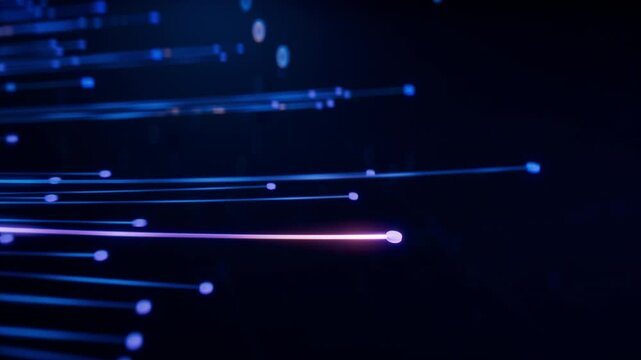 Dynamic 3D Animation of Flying Through Colorful Branching AI Neural Network Following a Token. Visualization of Artificial Intelligence, Complex Algorithms, Chatbot, Machine Learning and LLM