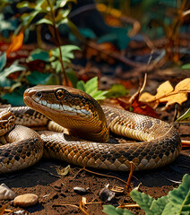Obraz premium snake in a tree