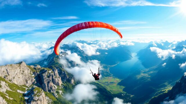 paragliding in the mountains
