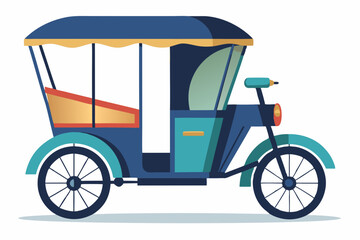 Beautiful ricksha white background vector illustration