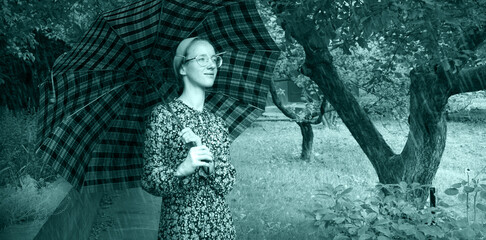 Young girl with an umbrella