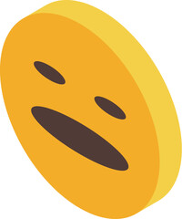 3d rendering of a bored yellow emoji showing dissatisfaction with closed eyes and slightly open mouth