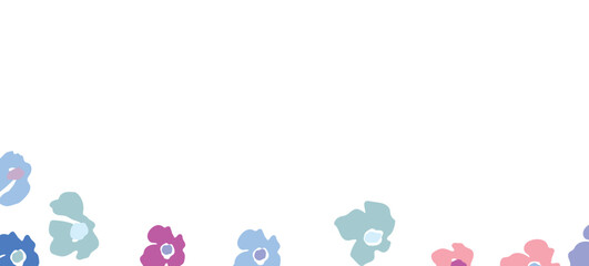 Spring illustration with tulips. Happy birthday, holiday, celebration greeting and invitation card. Colorful floral banner with flowers on light background. Modern floral compositions. Copy space