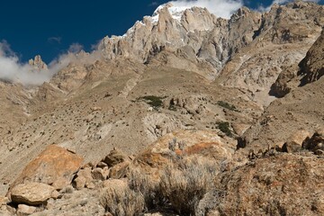 View of Paiju Peak 6,610 meters high. K2 trekking. Karakoram Mountains. Gilgit-Baltistan region. Pakistan. Asia.