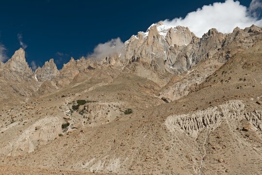 View of Paiju Peak 6,610 meters high. K2 trekking. Karakoram Mountains. Gilgit-Baltistan region. Pakistan. Asia.
