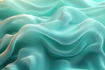 Obraz premium Abstract Turquoise Fabric Draped in Soft Waves