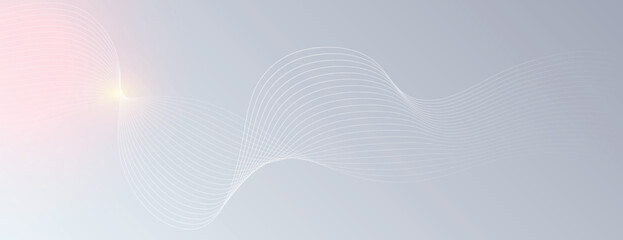 Soft gradient background, digital background with light gray and pink hues, background featuring smooth, flowing wave lines. Minimal abstract gradient wavy line vector digital background