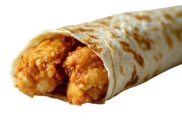 Tasty wrap filled with crispy chicken in a soft tortilla, ideal for a quick lunch