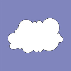 Vector abstract image of a white cloud in comic book style