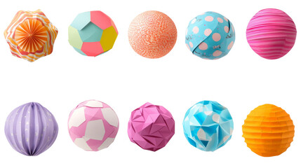 Obraz premium Various designs of paper balls 