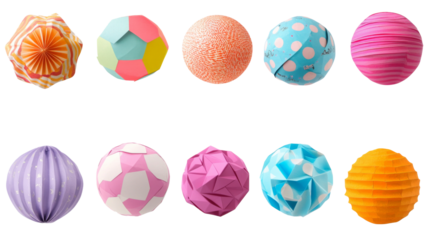 Various designs of paper balls 