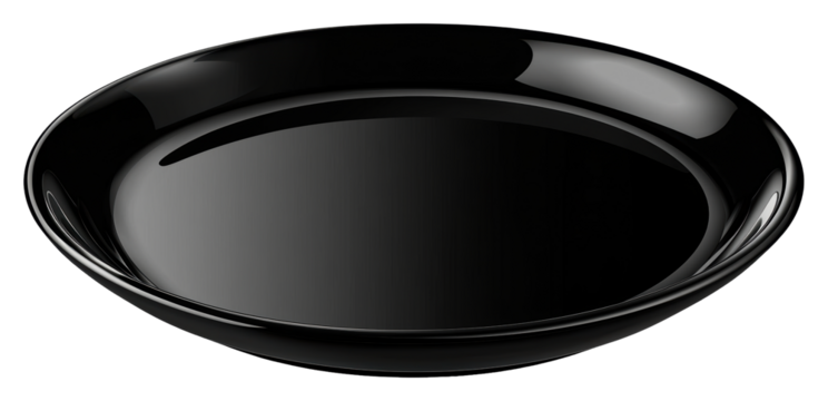 Explore the elegance of a black plate a perfect addition to your dining experience transparent background