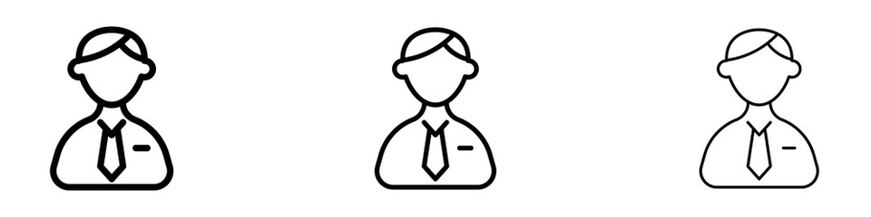 Businessman icon in stroke line.