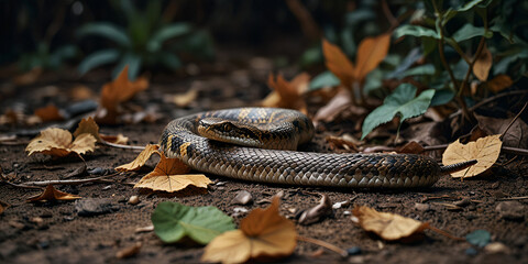 Obraz premium snake in the forest