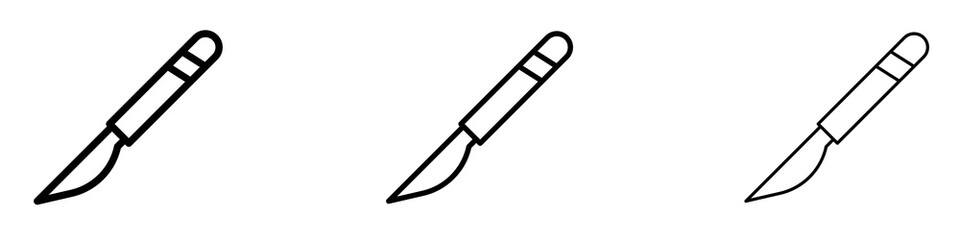 Scalpel icon in stroke line.