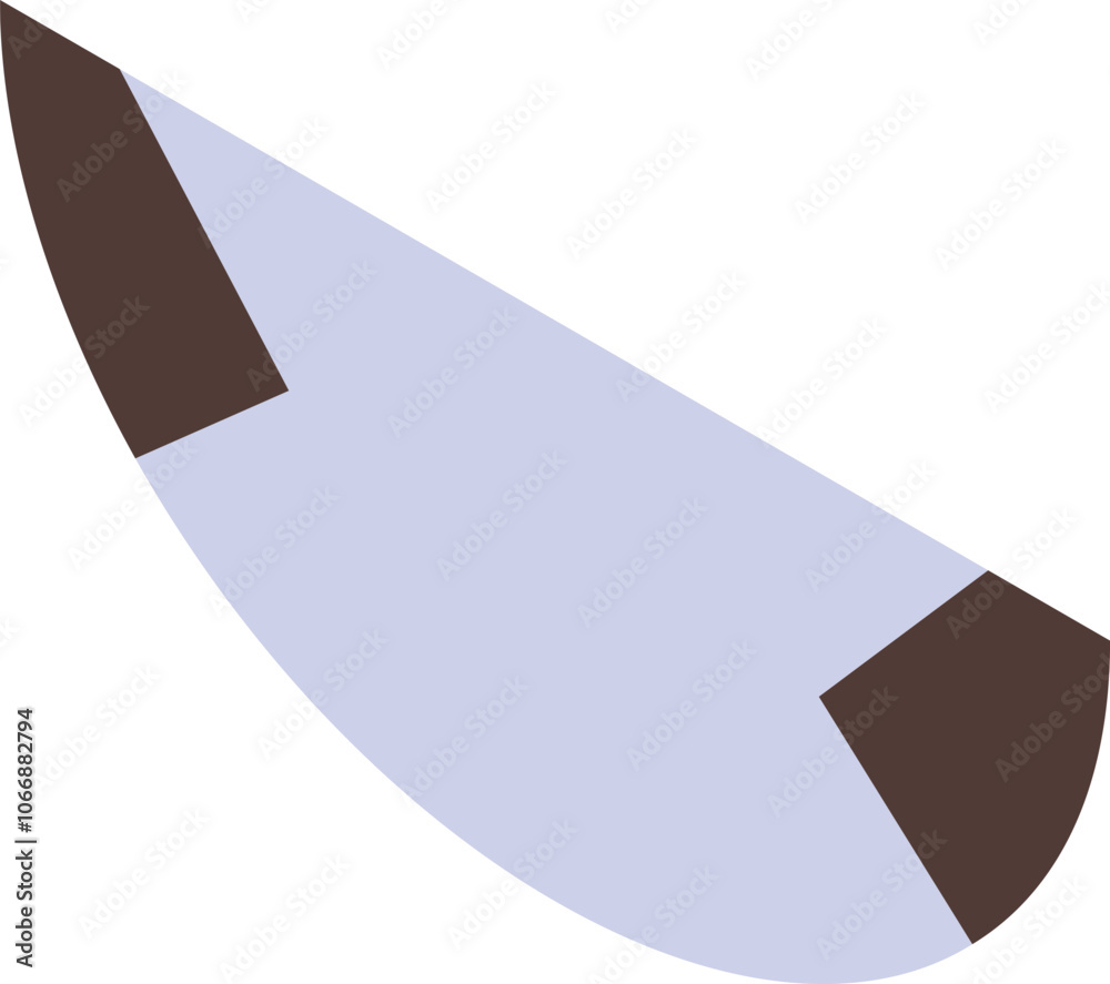 Poster minimalist abstract design featuring a light blue elliptical shape with two brown rectangles, creati