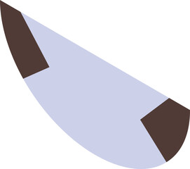 Minimalist abstract design featuring a light blue elliptical shape with two brown rectangles, creating a simple yet intriguing visual