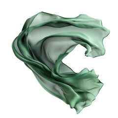 Graceful sheer green fabric in motion