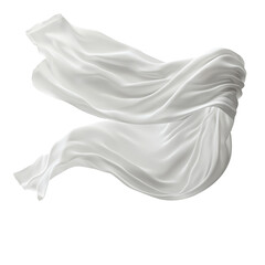 Flowing white fabric draped elegantly in the wind