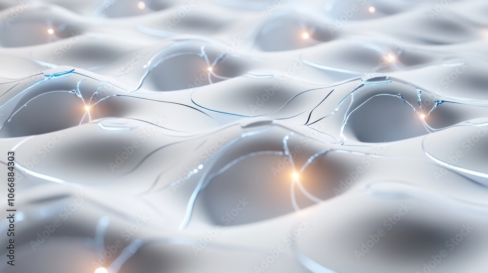 Poster transistor structure with interconnected nodes and energy particles visually flowing between