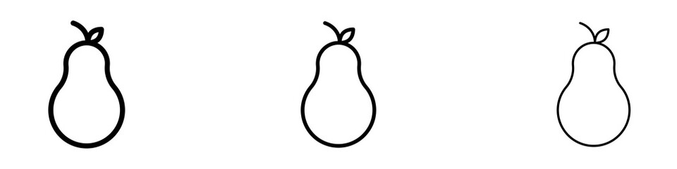 Pear icon in stroke line.