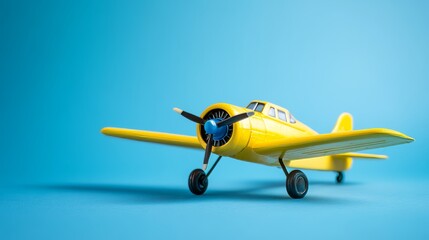 Fototapeta premium Children can enjoy imaginative play and activities with this bright yellow toy airplane.