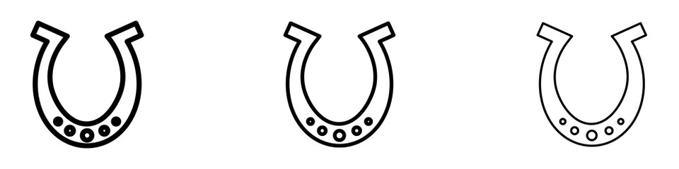 Horseshoe icon in stroke line.