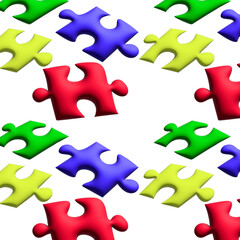Puzzle pieces on white background