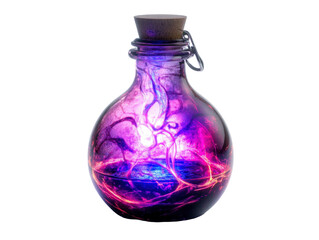 Magical potion bottle with glowing iquid inside