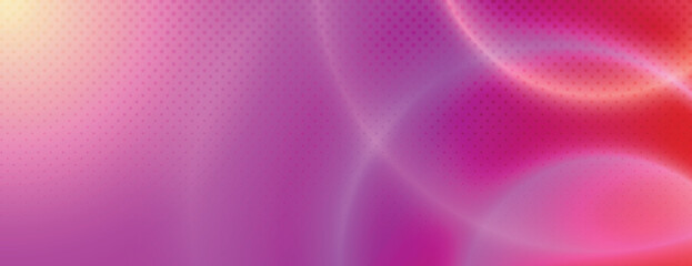 Obraz premium Vibrant pink gradient background, halftone dotted texture. Abstract flowing curves background. Pink modern background. Abstract circular gradient background, halftone dotted texture vector