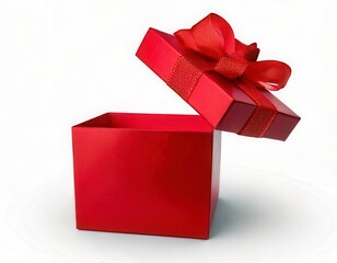 Red open box for gift isolated. Generated image