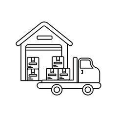 shipment  line icon with white background vector stock illustration