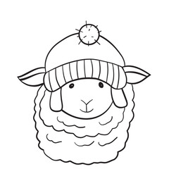 cute sheep animal character vector illustration design