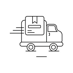 delivery line icon with white background vector stock illustration