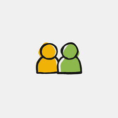 Hand drawn people icon flat vector design