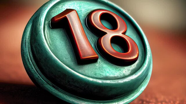 number 18 on isolated background