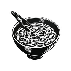 Japanese food. Appetizing sketch ramen. Hand-drawn illustration