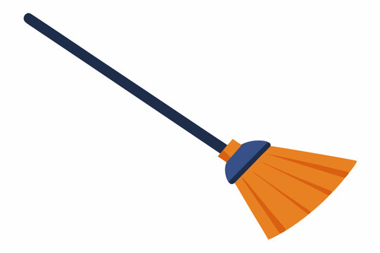 recommend clip art: Close-up of a plastic broom red isolated on a white background