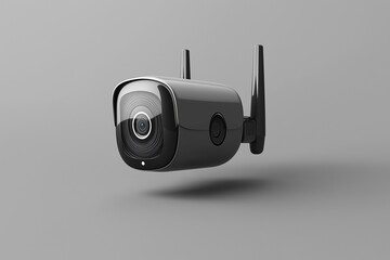 A sleek and high tech modern surveillance camera designed for effective monitoring and security, showcasing advanced features and design