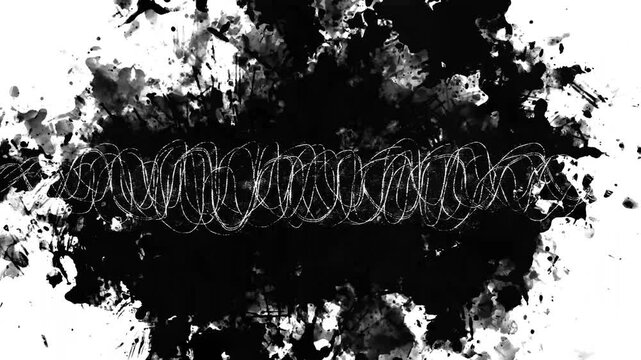 barb wire with splash on black and white background video