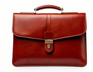  Brown leather briefcase isolated. Generated image